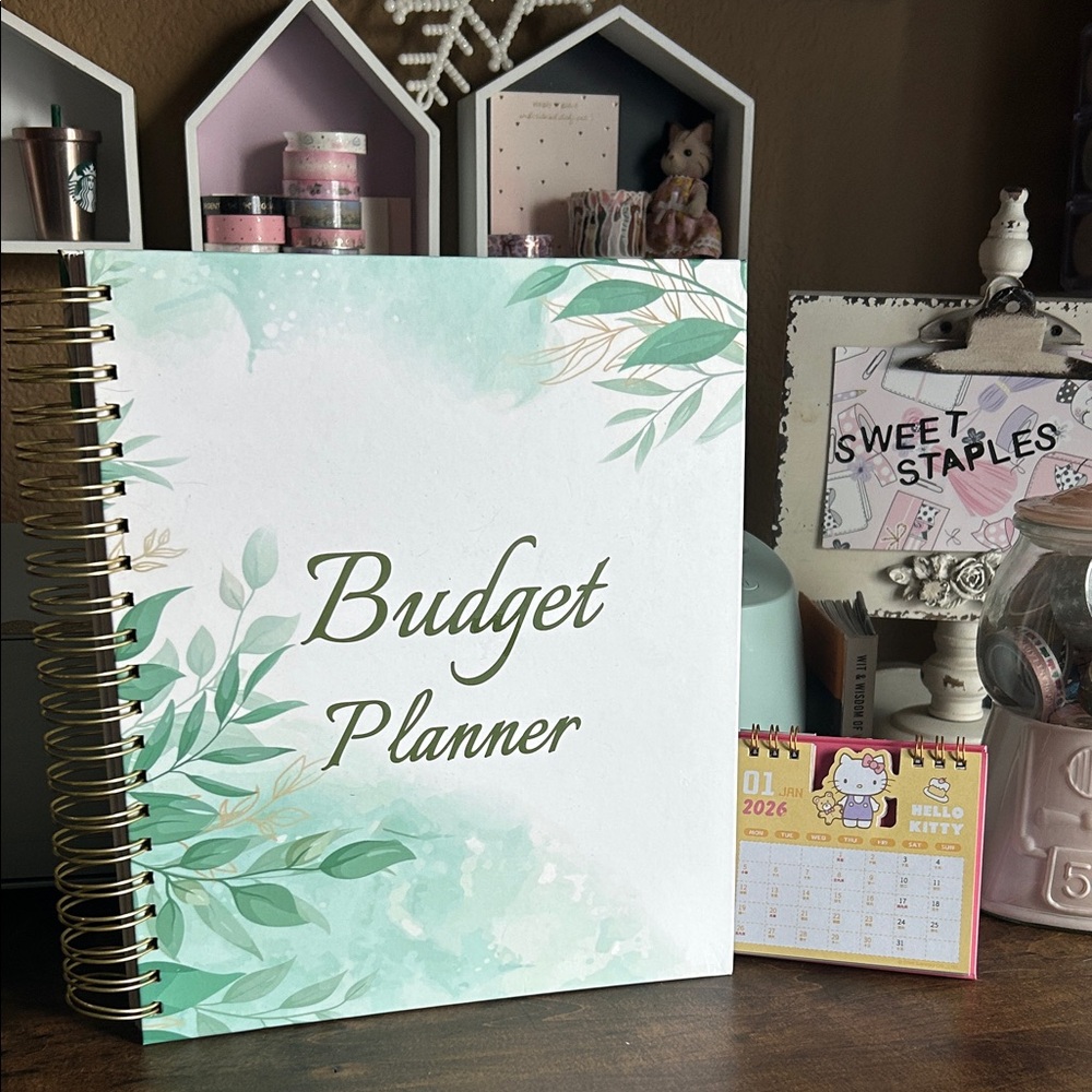 💚Budget Planner Monthly undated 💚Boho Style Geeen